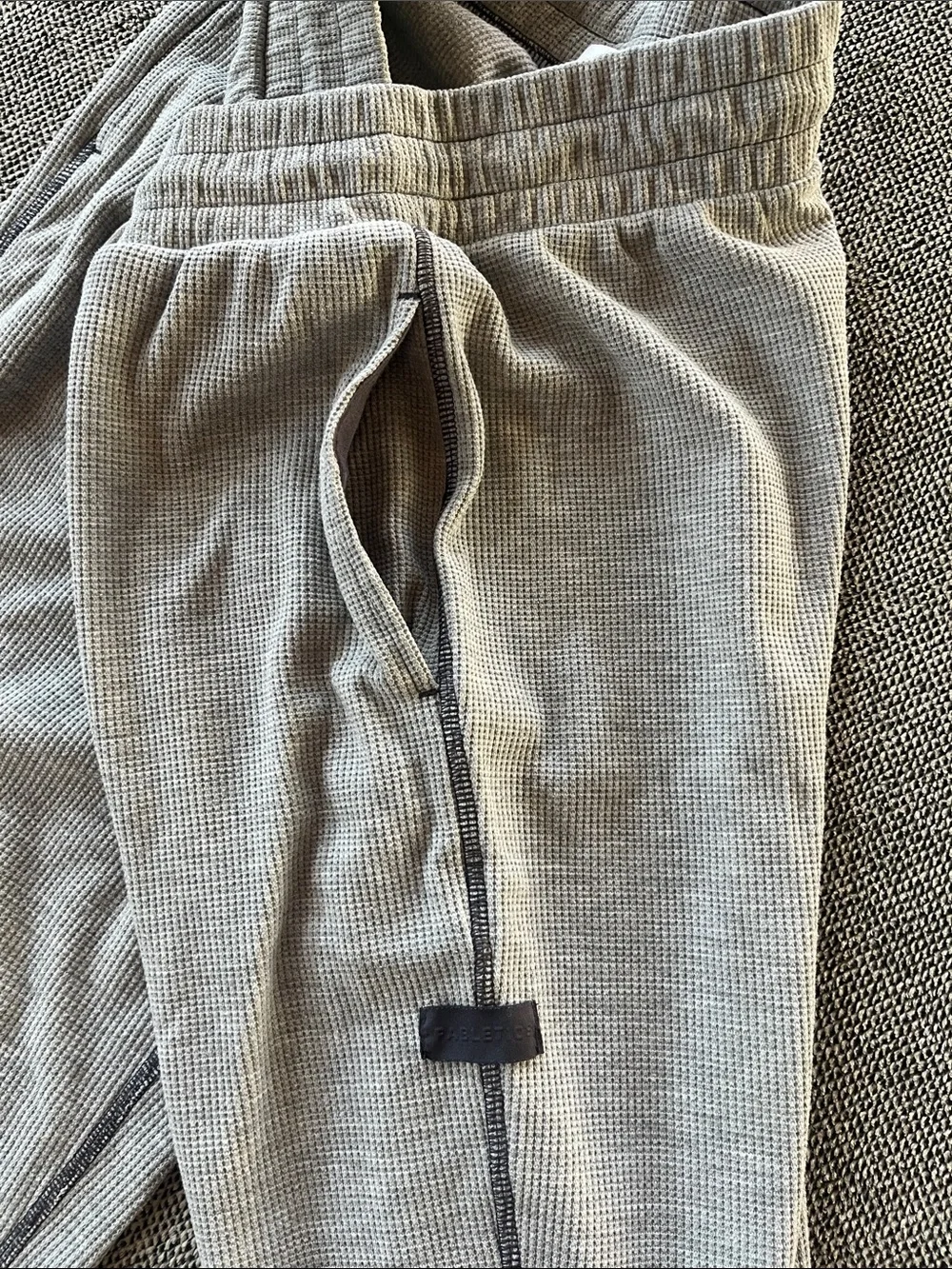 Fabletics Light Gray Waffle Joggers - Picture 4 of 5